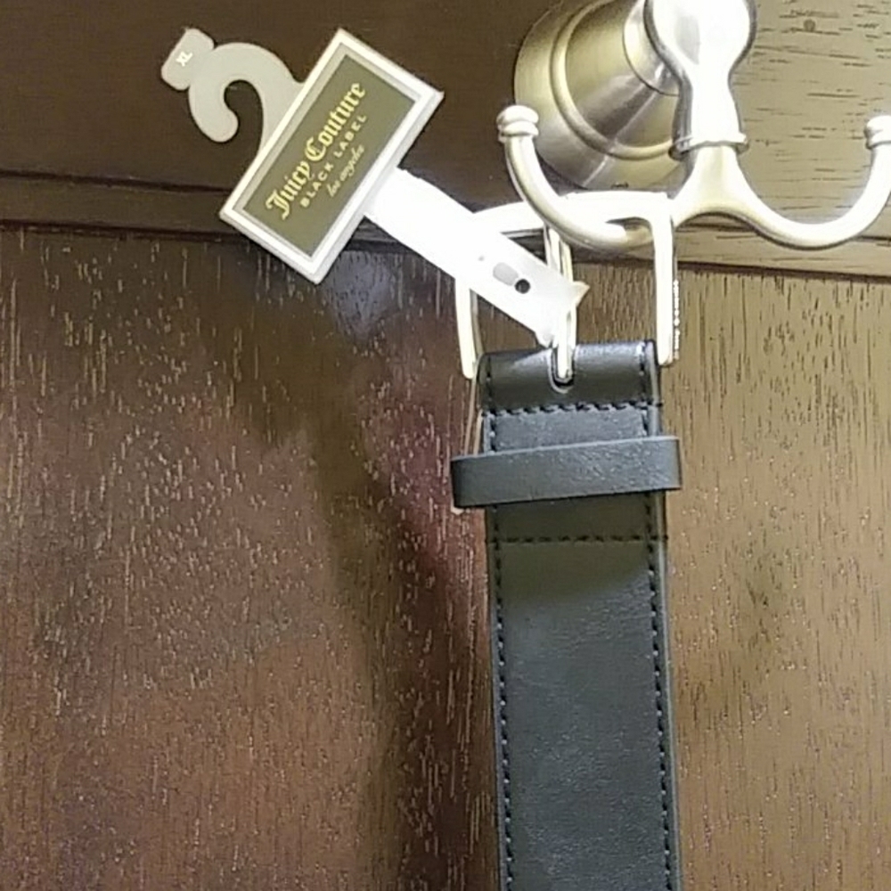 Juicy Couture black vegan leather belt